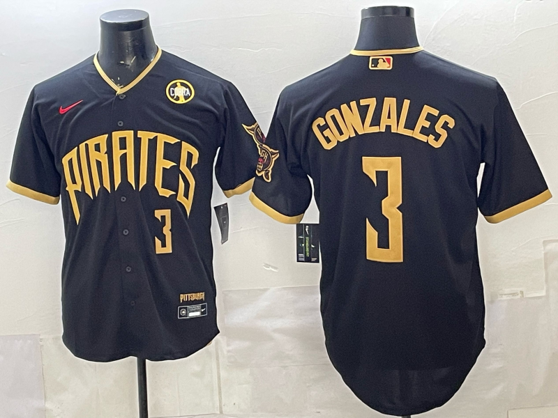Men Pittsburgh Pirates #3 Gonzales black Game 2026 Nike MLB Jersey 051802